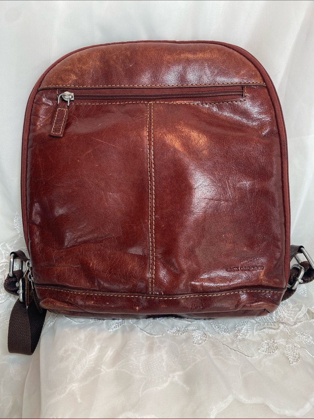Jack Georges Voyager Small Backpack Brown Buffalo Leather Backpack